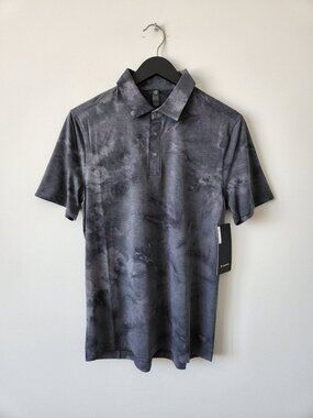 NWT LULULEMON DYAG Grey Dye Evolution Polo Wash Top Shirt Men's Medium
